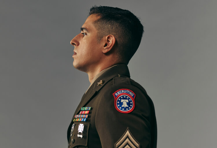 Portait view of Sgt. Corey Song, recruiter